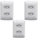 Kit 3 Conjunto 2 Tomadas 2P+T 4x2 10A 250V Tramontina Aria
