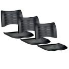kit 3 conjunto assento e encosto Iso PRETO