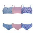 Kit 3 Conjunto Calcinha e Sutiã Infantil Algodão Tamanho:GCor:Variados