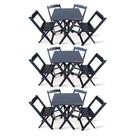 Kit 3 Conjunto com Jogo de Mesa 70x70 com 4 Cadeiras Dobráveis - Preto Kit 3 Conjunto com Jogo de Mesa 70x70 com 4 Cadeiras Dobráveis - Preto