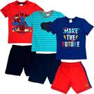 Kit 3 Conjunto Infantil Masculino Manga Curta e Bermuda Cacau Kids