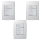 Kit 3 Conjunto Interruptor 3 Teclas Simples Pial Plus