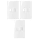 Kit 3 conjunto interruptor simples 4x2 10a 250v com placa margirus sleek branco