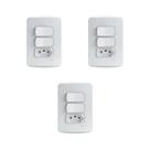 Kit 3 Conjunto Montado 2 Interruptores Simples E 1 Tomada 2P+T 10A Pb S3B69050 Branco Miluz Schneider