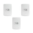 Kit 3 Conjunto Montado Tomada 2P+T 10A 250V Pb S3B60340 Branco Miluz Schneider