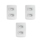 Kit 3 Conjunto Montado Tomada Dupla 2P+T 10A 250V Pb S3B60440 Branco Miluz Schneider