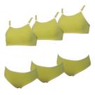 Kit 3 Conjunto Sutiã e Calcinha Menina Infantil Algodão Tamanho:PCor:Amarelo