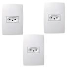 Kit 3 Conjunto Tomada 20a 2p+t 4x2 Branca 615081bc Pial Plus+