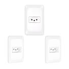 Kit 3 Conjunto Tomada 2P+T Branco pop 10a 250v 4x2 pial legrand LGX030 com placa e suporte