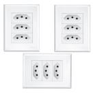 Kit 3 Conjunto Tomada Tripla 20a Evidence Branco Fame 3268 Kit 3 Conjunto Tomada Tripla 20a Evidence Branco Fame 3268