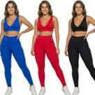 KIT 3 Conjunto Top Bojo Costa Cruzada e Calça Suplex Bella Fiore Roupa Academia Fitness Musculação Tamanho:GCor:Azul+Ve KIT 3 Conjunto Top Bojo Costa Cruzada e Calça Suplex Bella Fiore Roupa Academia Fitness Musculação Tamanho:GCor:Azul+Ve