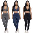 KIT 3 Conjunto Top Bojo e Calça Saia Bella Fiore Tapa Bumbum Roupa Para Academia Fitness Musculação Tamanho:GCor:Cinza+