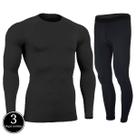Kit 3 Conjuntos Blusa e Calça Térmica WLS Modas Proteção UV Segunda Pele Unissex