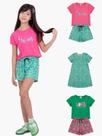 Kit 3 Conjuntos Infantil Verde Menina Kit 3 Conjuntos Infantil Verde Menina