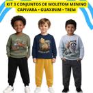 Kit 3 Conjuntos Inverno Infantil Kyly Moletom algodão p ao g tamanho:GCOR:3 CONJUNTOS