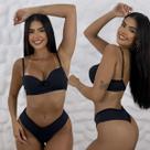 Kit 3 Conjuntos Lingerie Fio Duplo Básico Atacado Revenda Kit 3 Conjuntos Lingerie Fio Duplo Básico Atacado Revenda