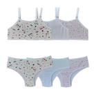 Kit 3 Conjuntos Lingerie Infantil Calcinha e Top Algodão Kit 3 Conjuntos Lingerie Infantil Calcinha e Top Algodão