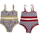 Kit 3 Conjuntos Lingerie Infantil Top Calcinha Menina Moça