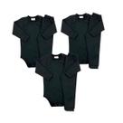 Kit 3 Conjuntos Térmicos Peluciado Body + Calça bebê - Preto 01 - 2