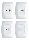 Kit 3 Conjuntos Tomada 10A e 1 Interruptor Simples Elegance