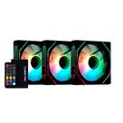 Kit 3 cooler 120mm liketec enigma dark com controladora argb lf-kitargb-enigma-2079