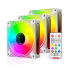 Kit 3 cooler fan coolmoon dm1 pwm argb 3 pinos + controlador
