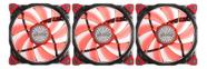 Kit 3 cooler fan gamer 12cm led vermelho case pc silencioso