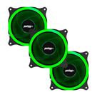 Kit 3 Cooler Fan HQ Reinforced 15 Leds Para Gabinete 120mm