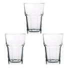 Kit 3 Copo de Vidro Servir Bebidas Refrigerante Sucos Leite Café Água Decorar Ambiente Eventos Festas Celebração Utensílio Doméstico Cozinha Bar 350ml