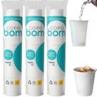 Kit 3 Copo Desc. Resistente 200ml Branco Água Copobom 300 Un