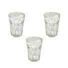 Kit 3 Copo Vidro 350ml água Suco Refrigerante Bebidas Shake Transparente Detalhado