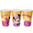 Kit 3 Copos Festa Infantil Melamina Rosa Minnie Disney 300ml - Tuut