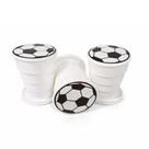 Kit 3 Copos Retráteis 150ml Futebol Lembrancinha Branco