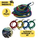 Kit 3 Corda Elástica p/ Bagageiro com 2 Ganchos Tam 1,50mt x 8mm Moto Motoboy Amarrar Bagagens Bike Kit 3 Corda Elástica p/ Bagageiro com 2 Ganchos Tam 1,50mt x 8mm Moto Motoboy Amarrar Bagagens Bike