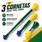 Kit 3 Cornetas Vuvuzelas Torcedor Brasil Verde Amarelo Líder