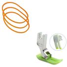 Kit 3 correias para Overlock + Calcador Teflon Deslizante para Tecidos Sintéticos