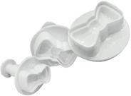 Kit 3 Cortador 3D Ejetor de Biscoito Forma Bolacha Pasta Americana - Laços