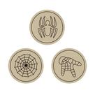 KIT 3 Cortadores Biscoito com Marca Aranha Mão Teia