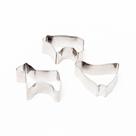 Kit 3 Cortadores De Biscoito Animais Inox Pasta Americana Molde