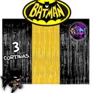 kit: 3 Cortina Metalizada , BATMAN Decoração , Festa , Aniversário, Adereços , Banner , Festival, Comemoração