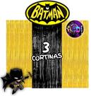 kit: 3 Cortina Metalizada , BATMAN Decoração , Festa , Aniversário, Adereços , Banner , Festival, Comemoração