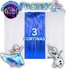 kit: 3 Cortina Metalizada, FROZEN Decoração , Festa , Aniversário, Adereços , Banner , Festival, Comemoração