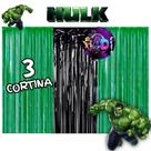 kit: 3 Cortina Metalizada , HULK Decoração , Festa , Aniversário, Adereços , Banner , Festival, Comemoração