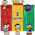 kit: 3 Cortina Metalizada , TURMA DA MONICA Decoração , Festa , Aniversário, Adereços , Banner , Festival, Comemoração