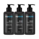 Kit 3 Creme Balm para Barba Hidratante Facial Pós-Barba Nutrição Human 100ml