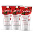 Kit 3 Creme de Depilação Corporal Perna Braço Axila e Virilha Morango Depilflax 100g