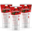 Kit 3 Creme Depilatório Corporal Morango Depilflax 100G Perna Braço Axila