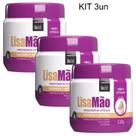 Kit 3 Creme lisamão Bio Solft Amolecedor de cutículas Macadâmia e Amêndoas 120g