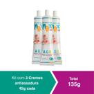 Kit 3 Creme Pomada Antiassadura Vitamia A.E com Óleo de Girassol A.G.E 135g Maxi Baby
