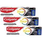 Kit 3 Cremes Dentais Colgate Total Carvão Ativado 180g